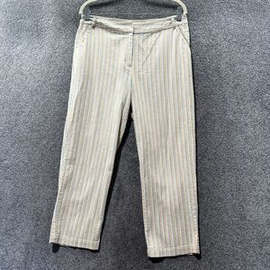Talbots Trouser Pants Women 10 Multicolor‎ Striped High Rise Ankle Office Career